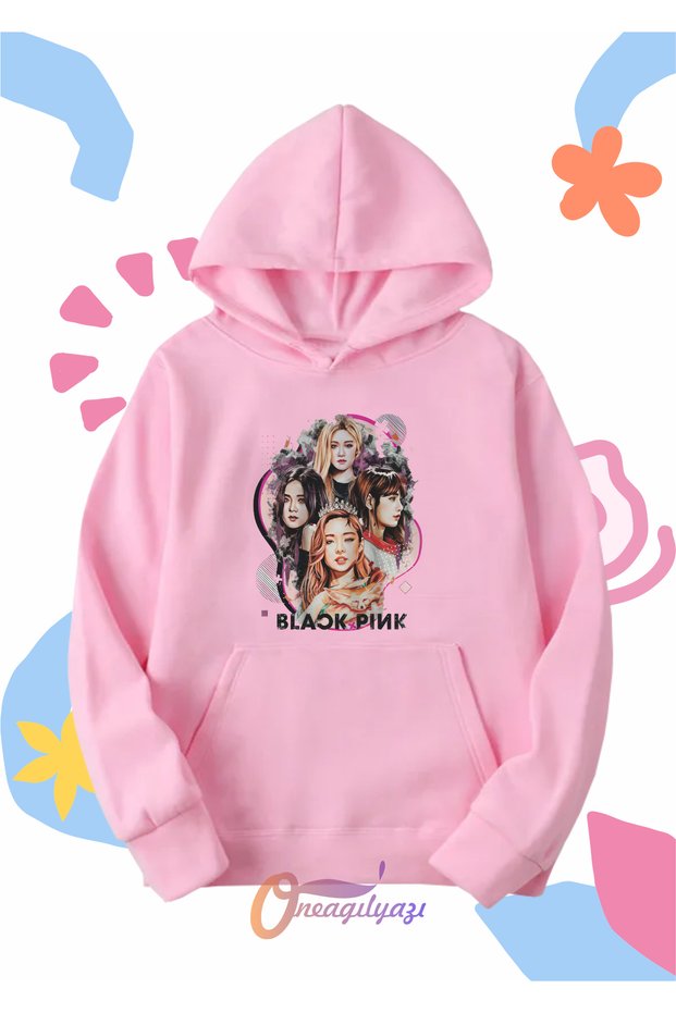Children's Unisex Blackpink Printed Oversize Hooded Sweatshirt