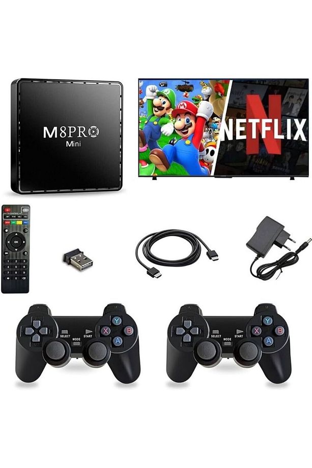 M8 Premium Video Game Console 4K HD 2.4G Wireless Controller TV Game Stick - 4