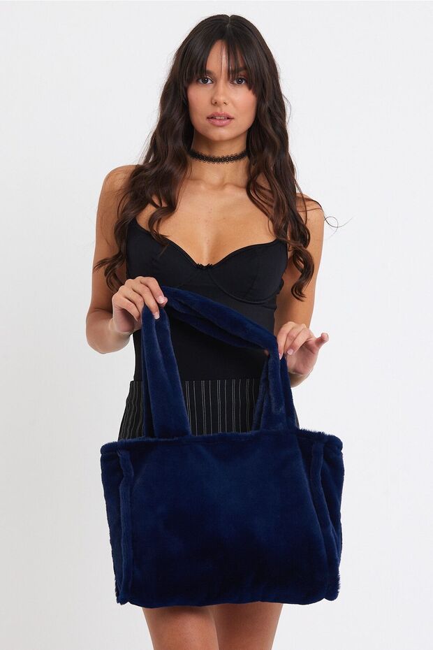 Night Blue Juicy Tote Women's Plush Shoulder Bag (40*30)