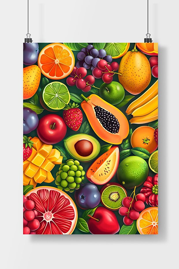 Fruit Patterned Frameless Wall Poster - 1