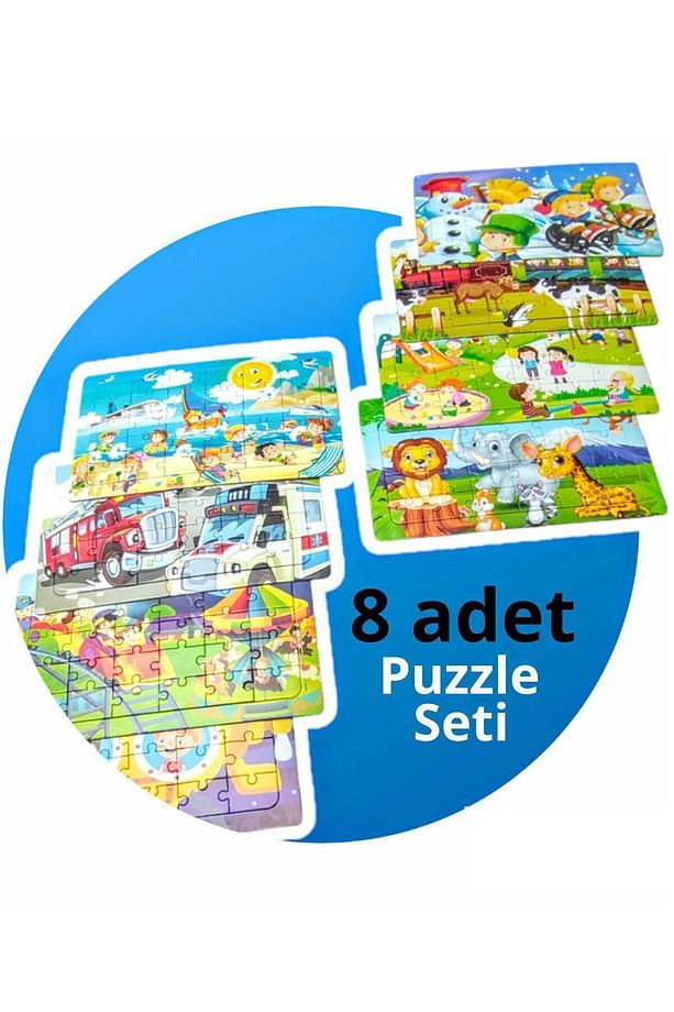 8 adet  Çocuk Yapboz - Çocuk Puzzle 30 parçalı set - 2