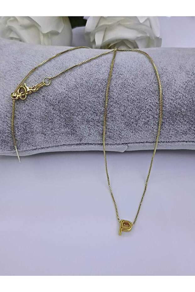 P HARFLİ ÇELİK KOLYE KARARMAZ PASLANMAZ - 1