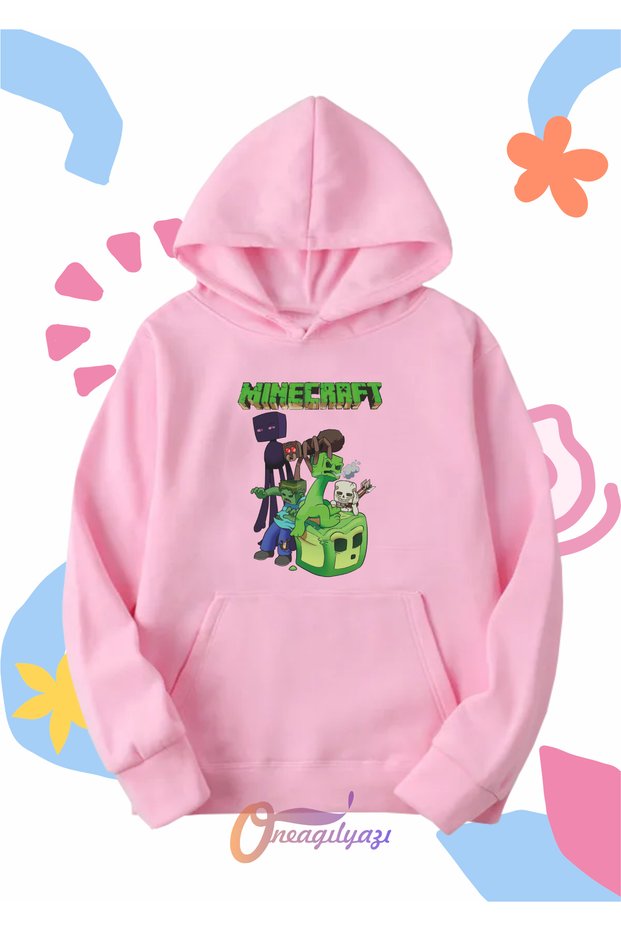 Unisex kids' oversized hoodie with game character print