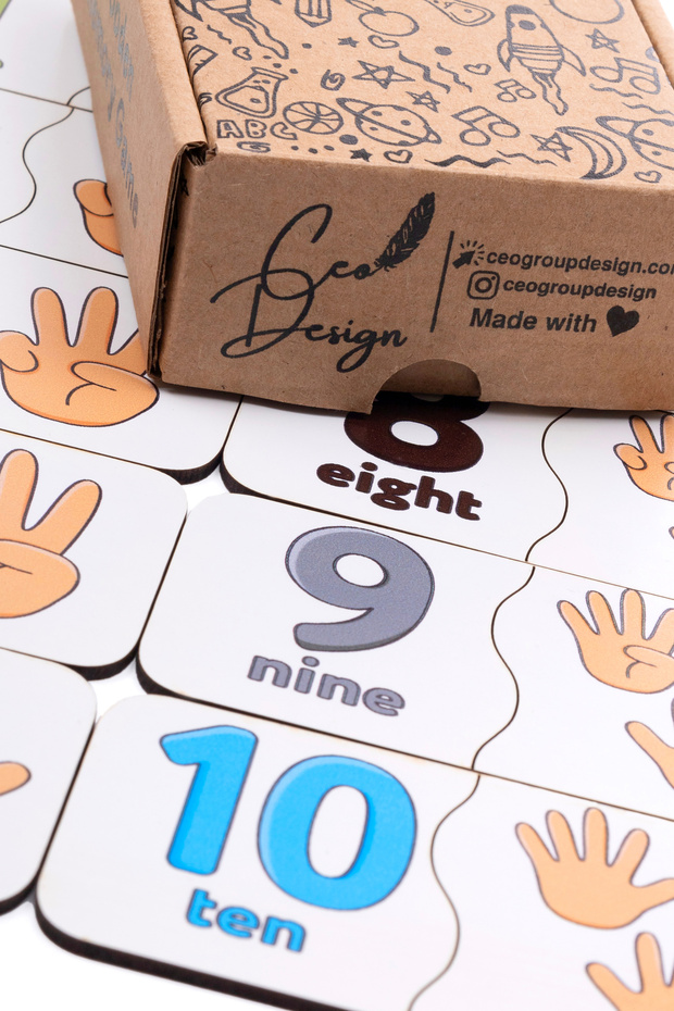 Wooden Double Puzzle Set for Early English and Number Teaching