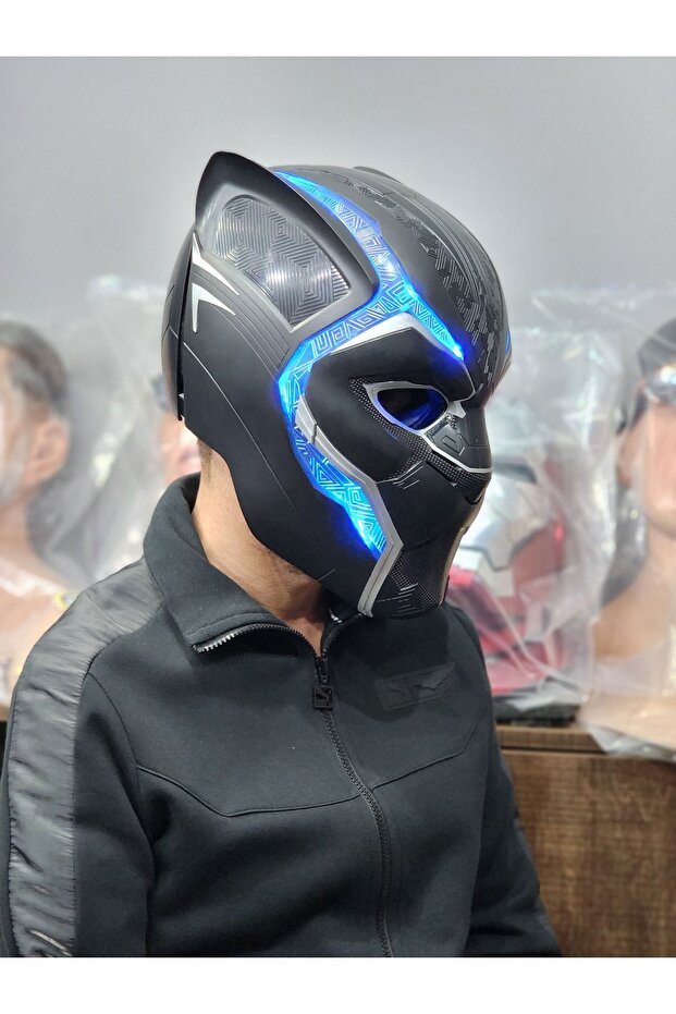 Siyah Panter Black Panther 3D Elektronik Kask - 7