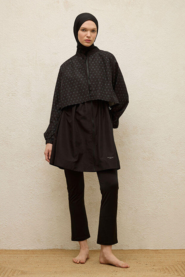 3 részes széldzseki hidzsáb fürdőruha szett - logó - 3