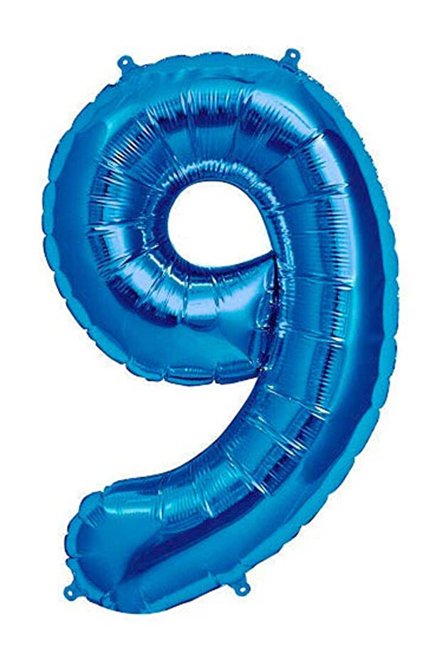 Number 9 Blue Foil Balloon 34 inches (76-82 cm)