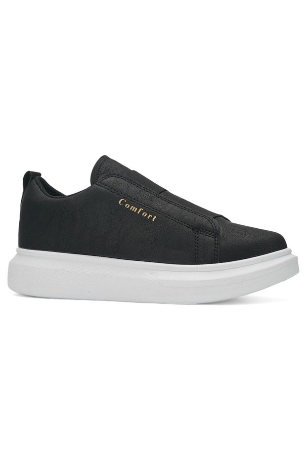 Daily Men's Casual Black and White High Heeled Patterned Sole Oval Toe Sneaker Sports Shoes 109