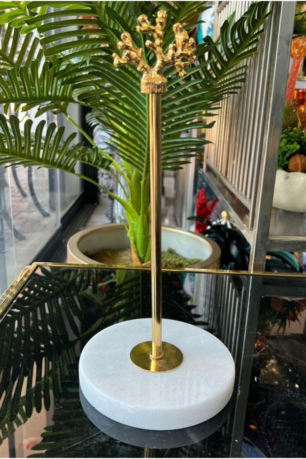 Luxury Marble Towel Holder - Gold Color Napkin Holder