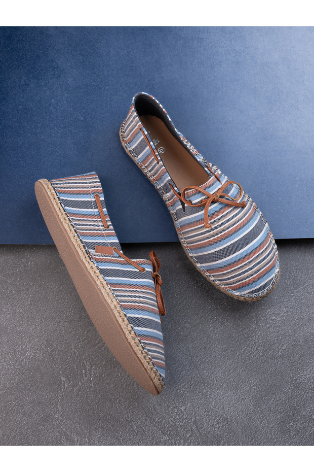 Summer Stripe Canvas Slip On Espadrilles