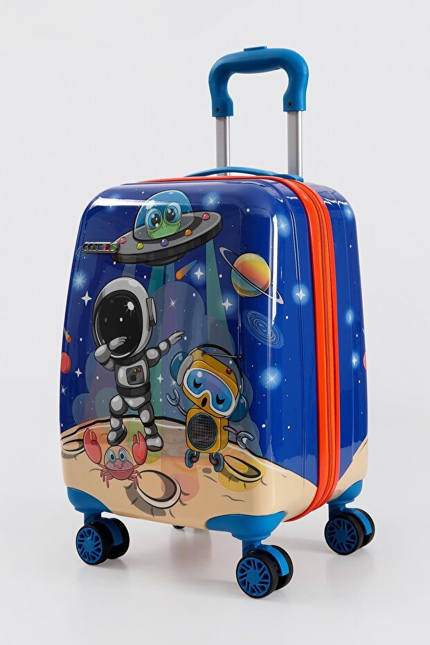 Ultra Hafif Robot Desenli Çoçuk Valizi - 4