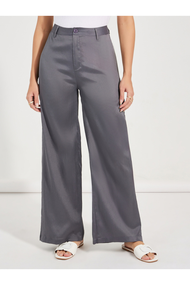 بنطال أساسي بقصة مستقيمة وخصر مرتفع - 2