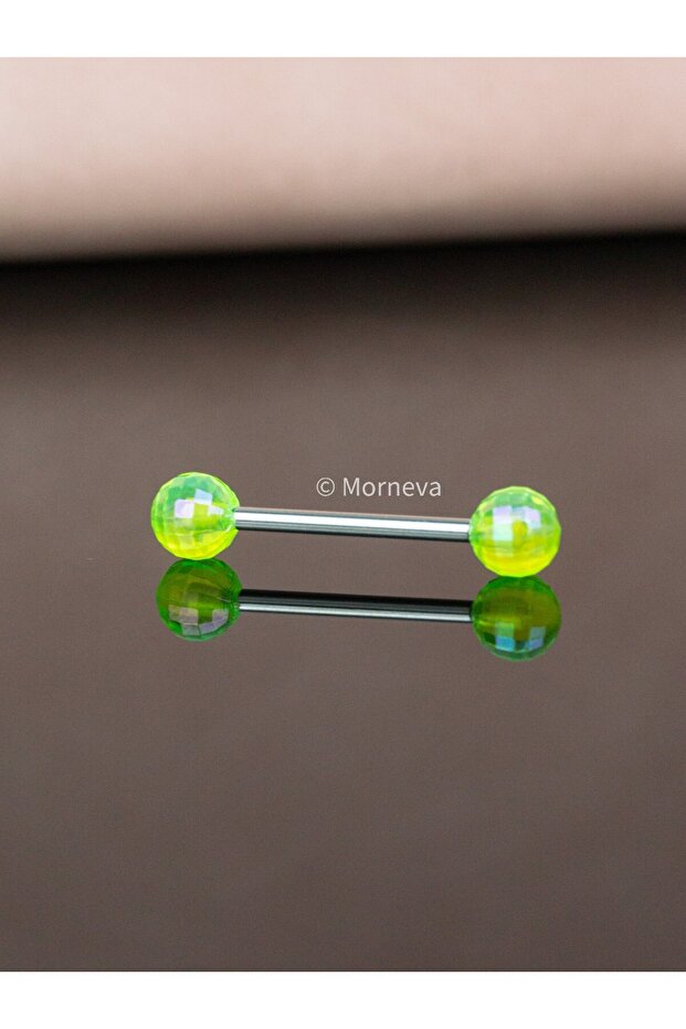 Disko Topu Çelik Dil Piercingi - 3