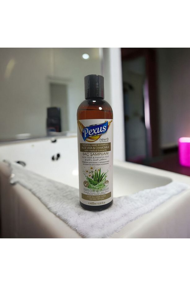 PEXUS ALOE VERA & PAPATYA ÖZLÜ BİTKİSEL İÇERİKLİ ŞAMPUAN 400ML - 1