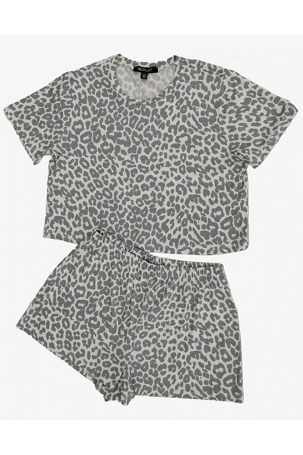 T-Shirt Şort Örme Pijama Takımı - 5