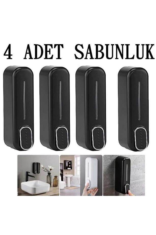 Duşakabin Sabunluk Duşjeli Dağıtıcı 350ml Sabunluk Duvara Monte Şampuan Sıvı Sabun Şişesi 4 Adet - 1
