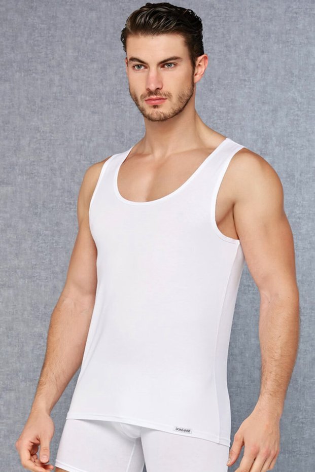 Men's White Crew Neck Undershirt
