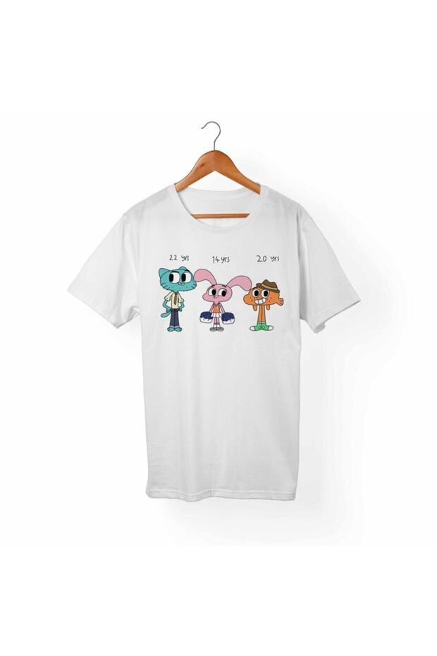 Unisex Kids White Gumball Printed T-Shirt