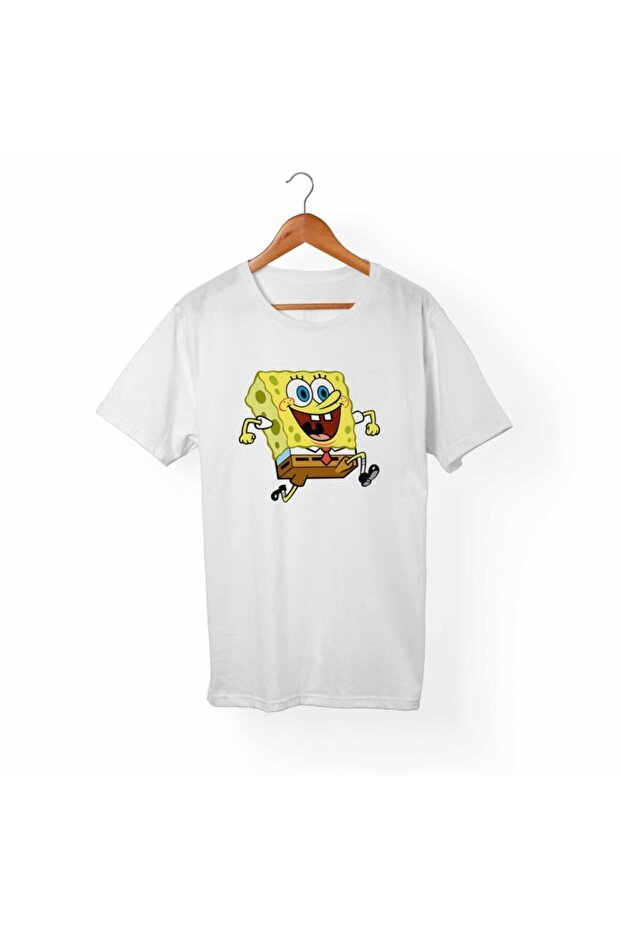 Unisex Kids White Spongebob T-Shirt