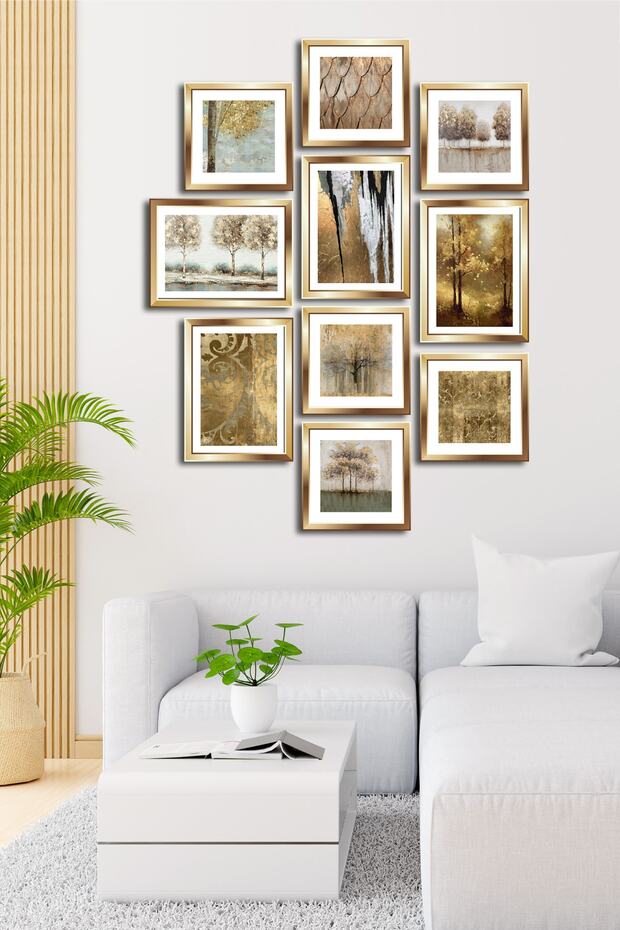 10 Parçalı Çerçeve Görünümlü Mdf Tablo Seti Flm072 - 1