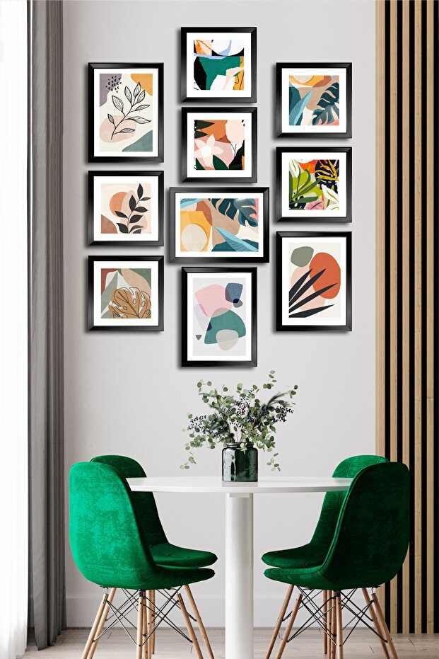 10 Parçalı Çerçeve Görünümlü Mdf Tablo Seti Flm128 - 1