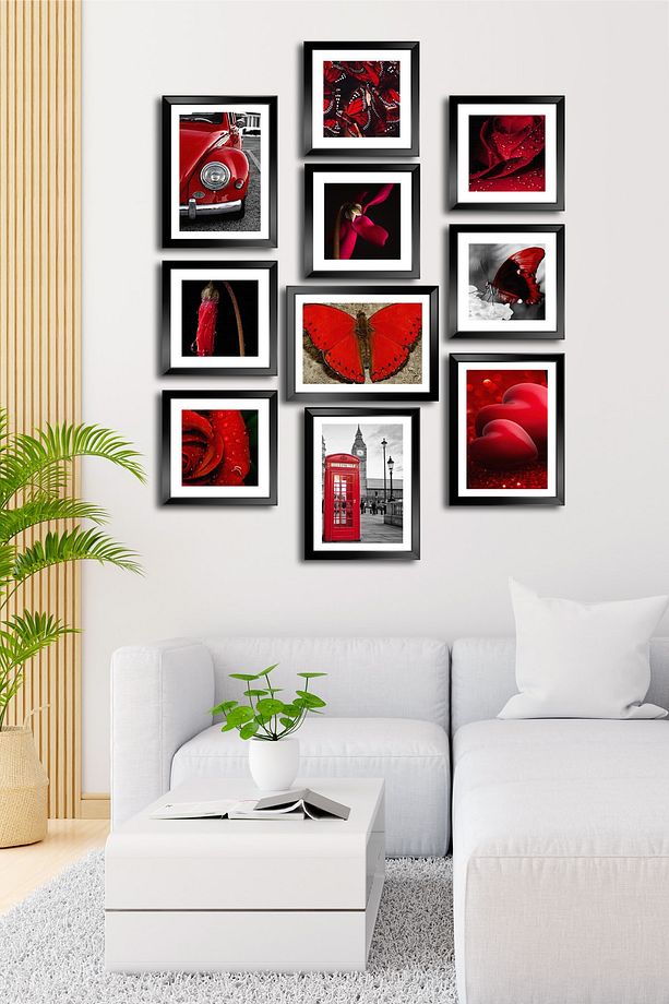 10 Parçalı Çerçeve Görünümlü Mdf Tablo Seti Flm119 - 1