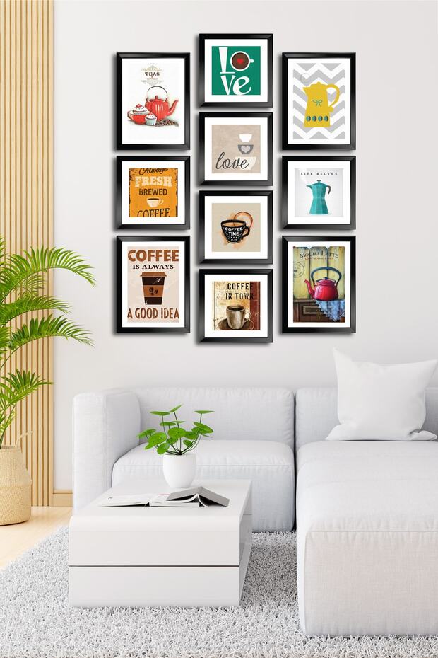 10 Parçalı Çerçeve Görünümlü Mdf Tablo Seti Flm159 - 1