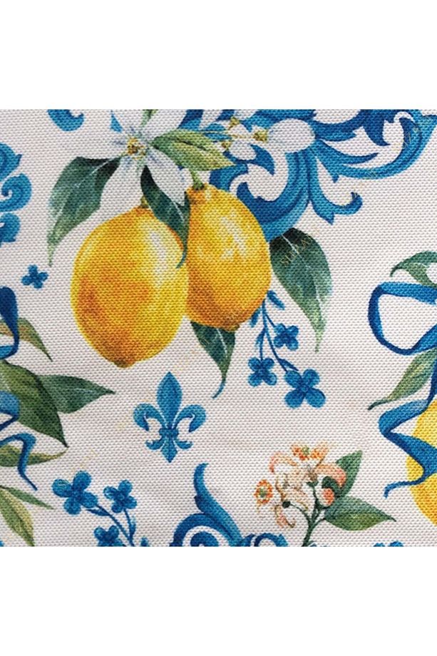 Barok Stil Limon Desenli Dijital Baskılı Kumaş Kms-1036 - 2