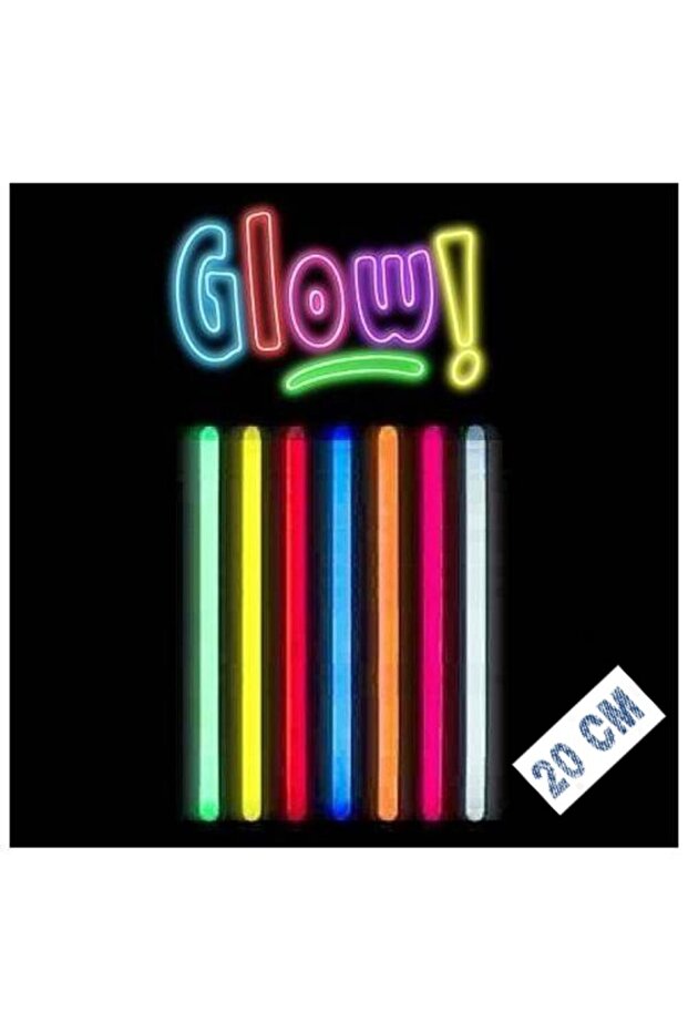Karanlıkta Parlayan Fosforlu Glow Stick Kalın Çubuk 20 cm 1 Adet - 1