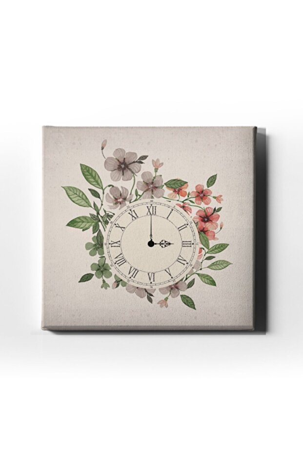 Çiçekli Vav Saatli Tablo - 1