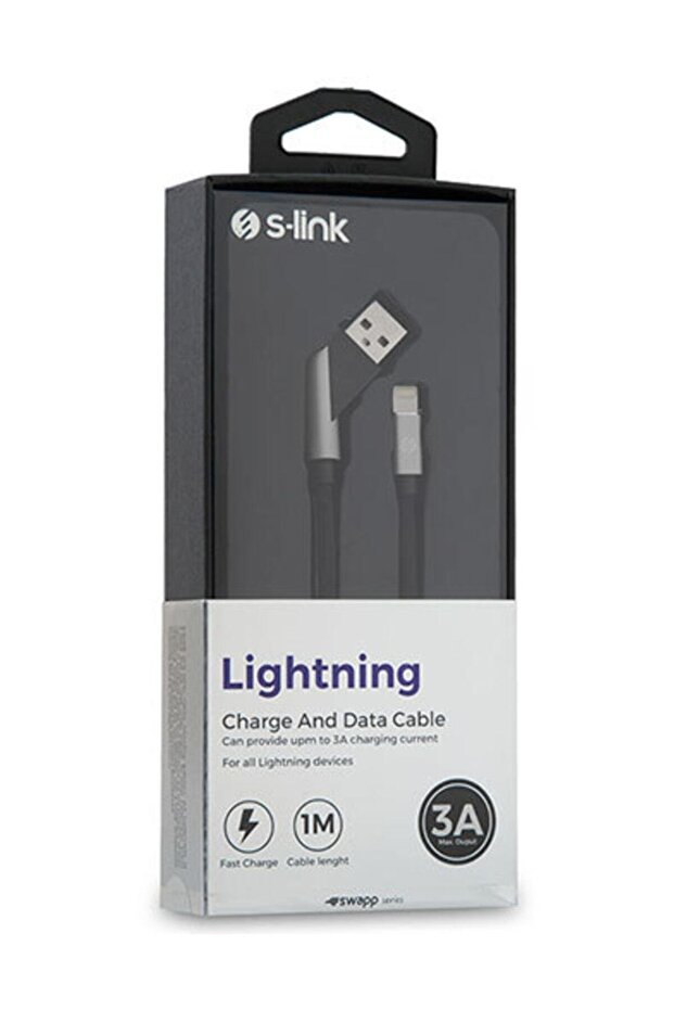 Sw-c670 1m 3a Iphone Lightning Çapraz Uçlu Kırmızı/gri Şarj Kablosu - 1