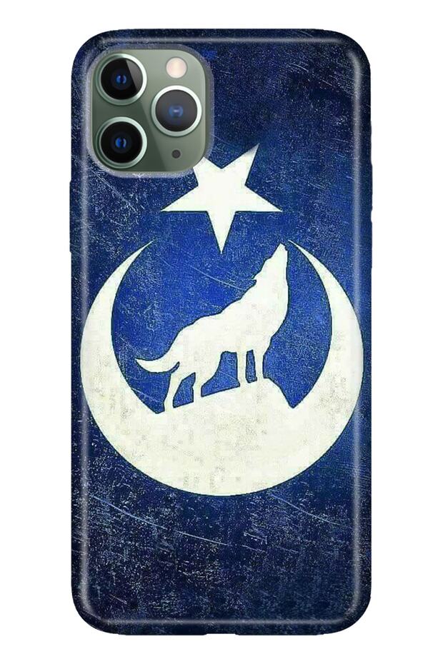 iPhone 11 Pro 5.8" Pure Modern Patterned Silicone Case Full Moon Gray Wolf Crescent