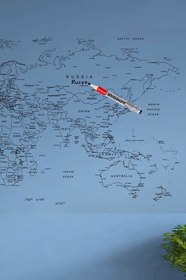 Dünya Haritası Duvar Stickerı (110 x 56 cm) - 4