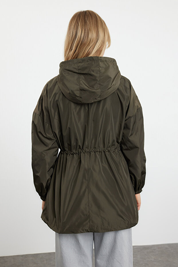 Khaki Oversize Kurtka Przeciwdeszczowa Z Kapturem VIBRATION TWOAW24MO00160 - 5