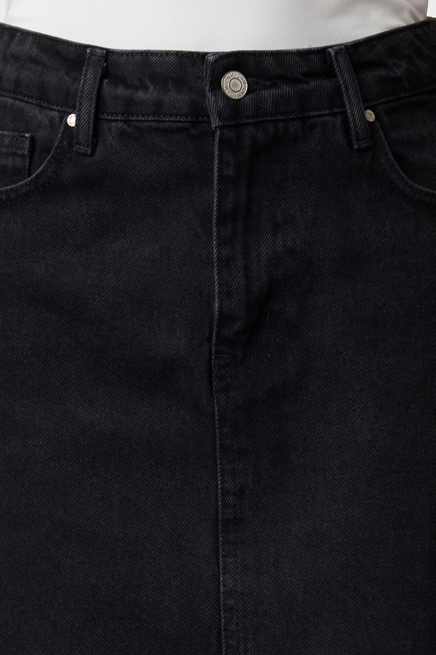 More Sustainable Siyah Yüksek Bel Mini Denim Etek TWOSS24ET00063 - 4