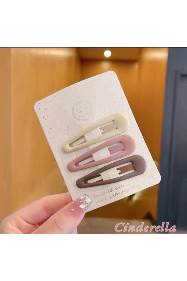 Set of 3 Large Matte Soft-Tone Classic Model Snap Clips 6cm - Children's Snap Side Hair Clips