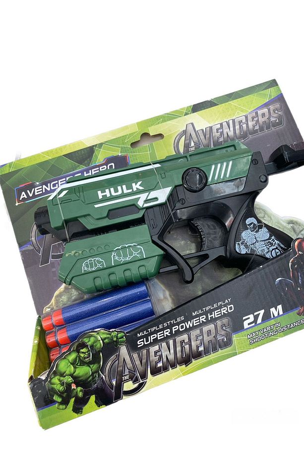Hulk Yeşil Dev 10 Adet Yumuşak Sünger Mermi Fırlatan 19 Cm Oyuncak Tabanca - 2