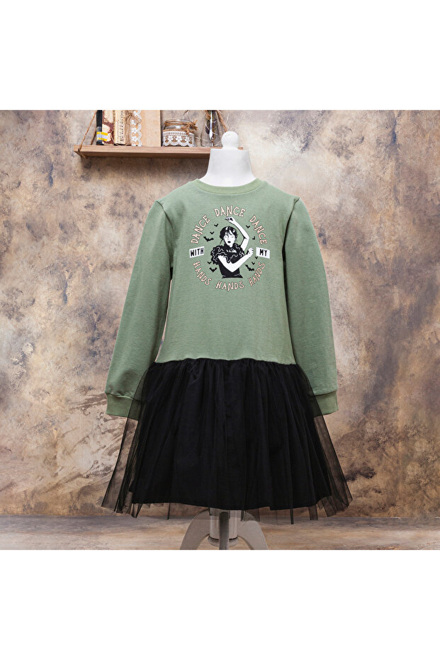 Wednesday Printed Girls' Dress