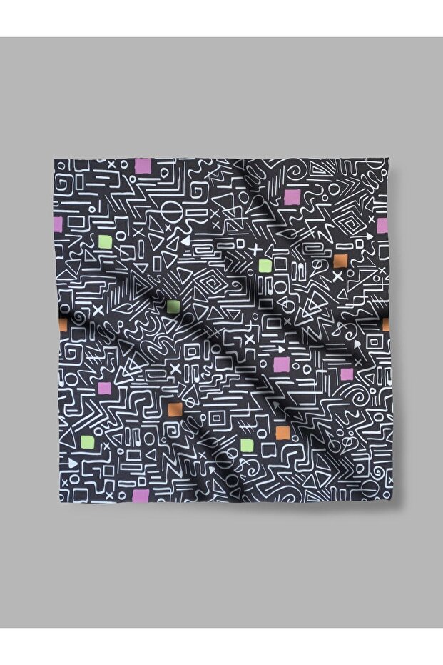 Patterned Chiffon Scarf - 1