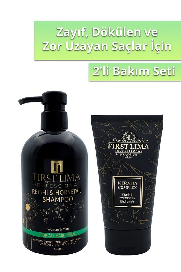 Geç Uzayan, Dökülen, Hacimsiz Ve Yıpranmış Saçlara Özel At Kuyruğu Şampuanı Ve Keratin Bakım Kremi - 1