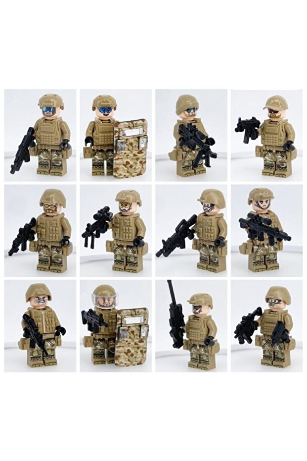 Yapı Oyuncakedy 12-Piece Building Toy Compatible Swat Soldier Figures Are Identical to the Visual Representation.