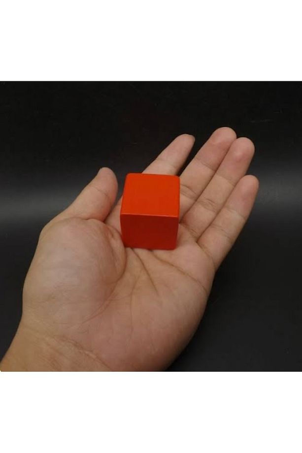 Renkli 2cm Ahşap Küp Blok 20 Adet Tek Renk (Kırmızı) - 1