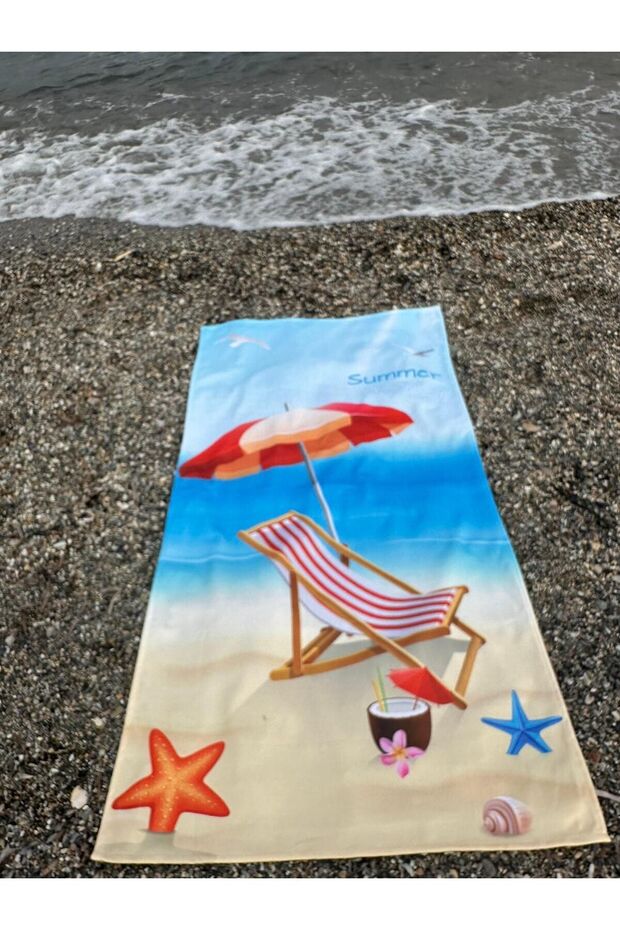 منشفة الشاطئ - تصميم مطبوع - 1
