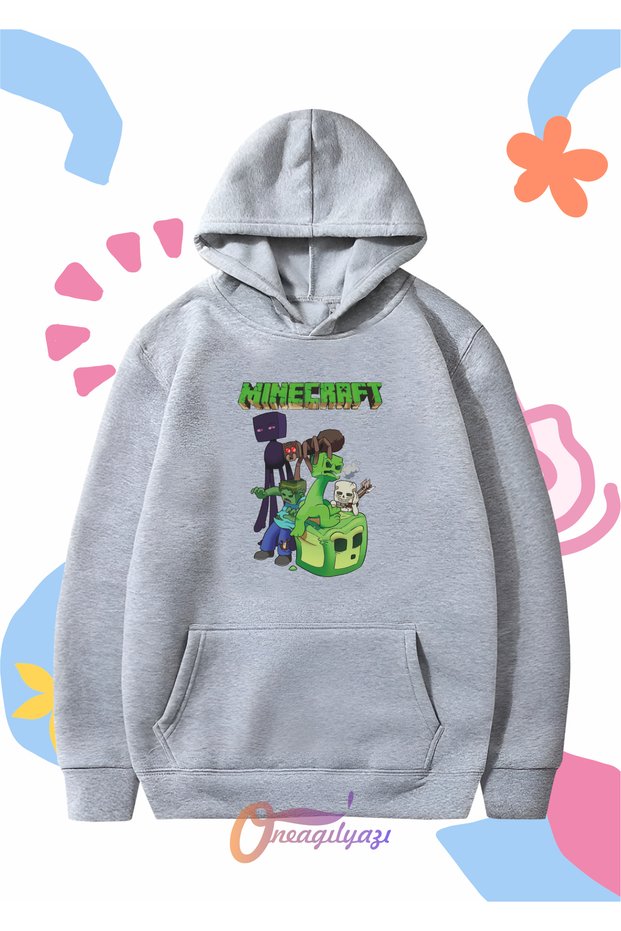 Kids Unisex Characters Printed Oversize Hooded Sweatshirt