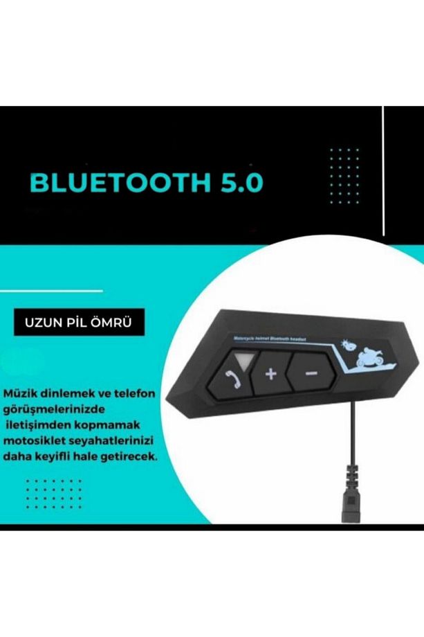 Motosiklet Kask Interkom Bluetooth Intercom Kulaklığı V5 Arama Yanıtlama Müzik - 3