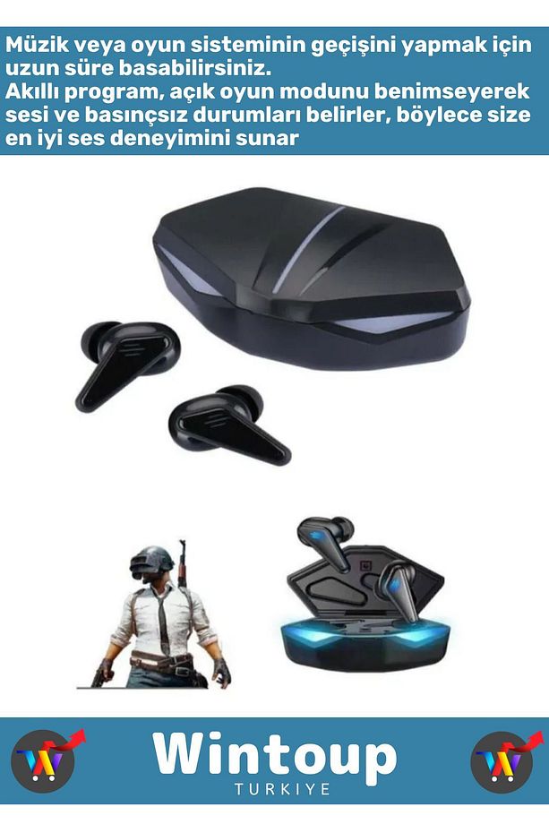 Ios Android Uyumlu Kablosuz Ledli Bluetooth Oyuncu Kulaklığı Stereo - 2