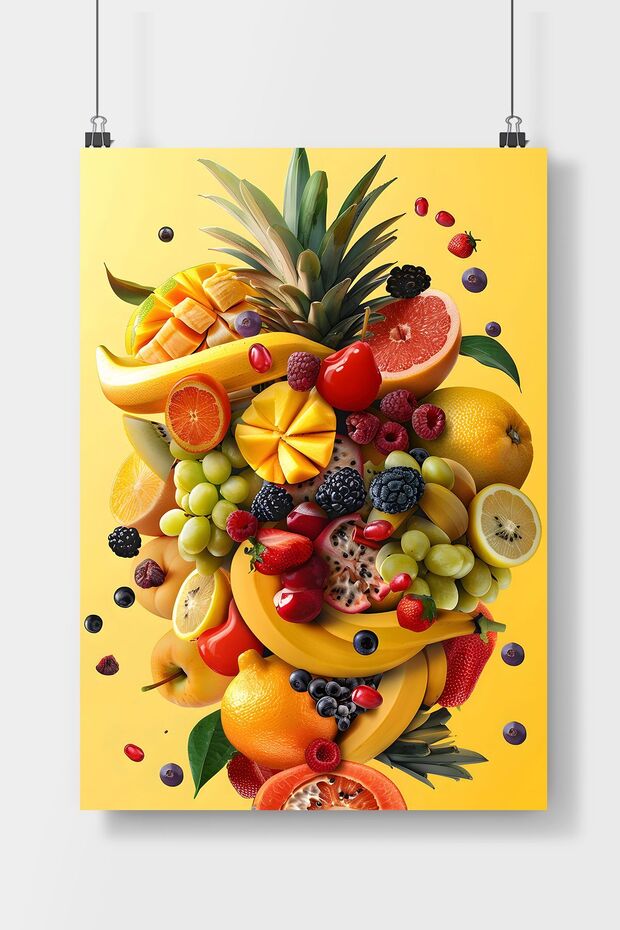 Fruit Patterned Frameless Wall Poster - 1