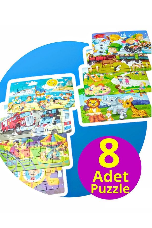 8 adet  Çocuk Yapboz - Çocuk Puzzle 30 parçalı set - 1