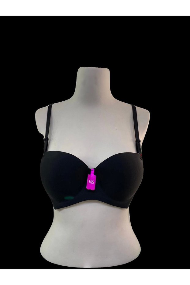 Strapless Laser Cut Black Bra - FK 512