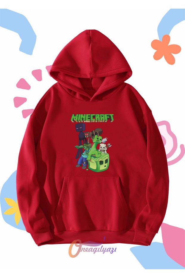 Unisex kids' oversized hoodie with game character print